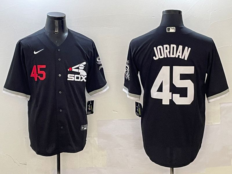 Men Chicago White Sox #45 Jordan Black Game Fashion 2025 Nike MLB Jersey style 5->chicago white sox->MLB Jersey